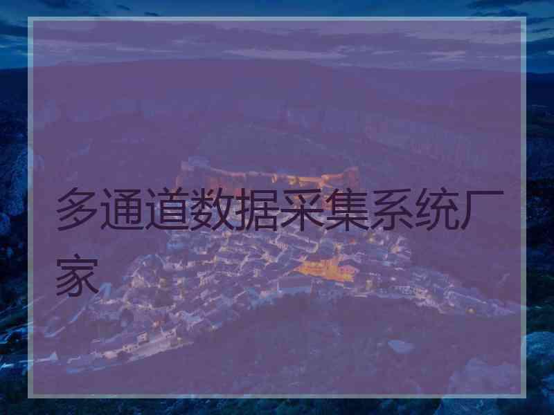 多通道数据采集系统厂家