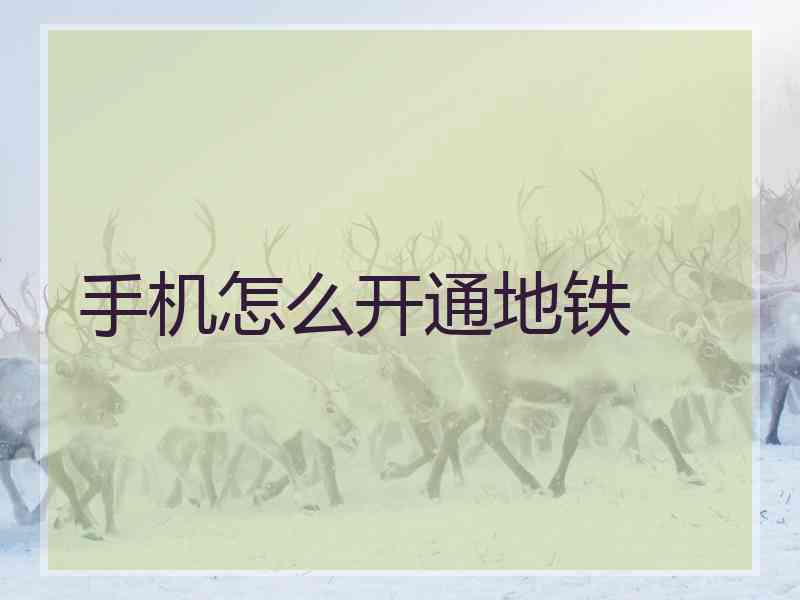 手机怎么开通地铁
