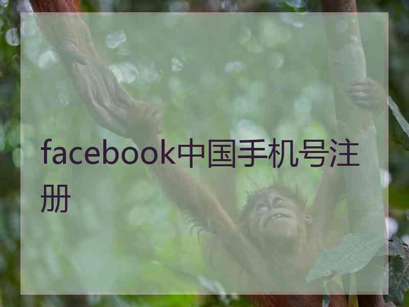 facebook中国手机号注册