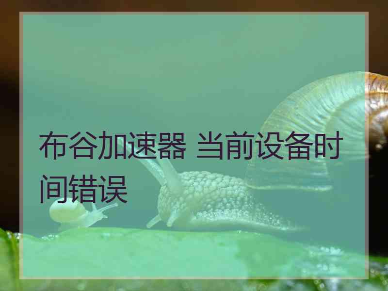 布谷加速器 当前设备时间错误