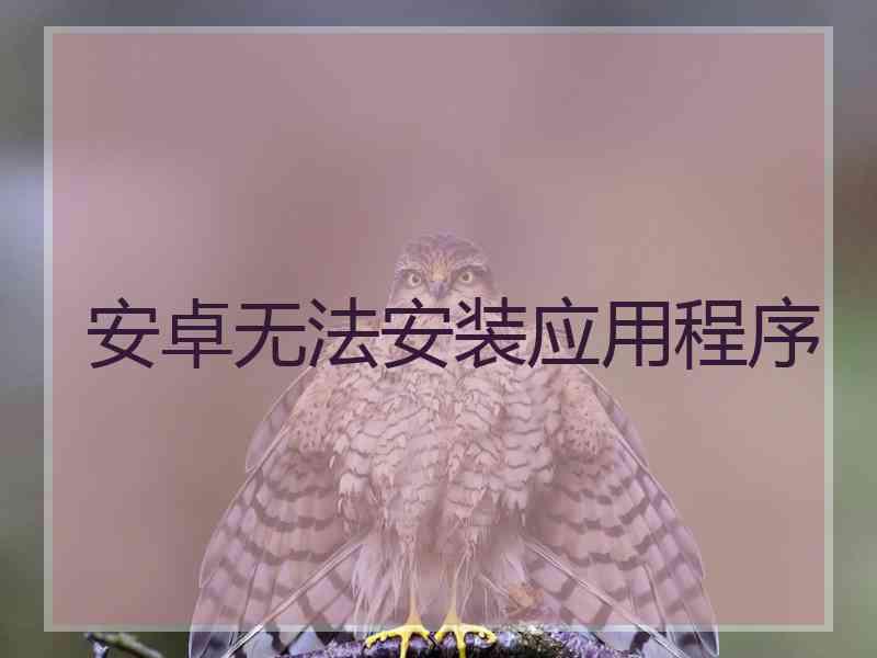 安卓无法安装应用程序