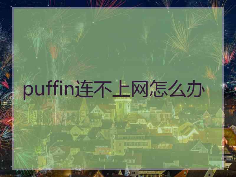 puffin连不上网怎么办