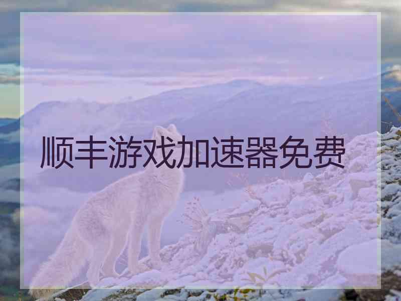 顺丰游戏加速器免费