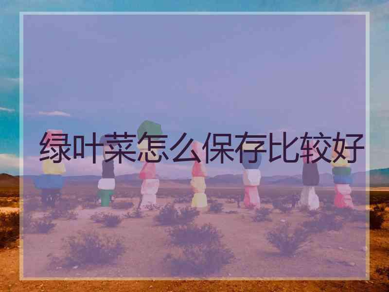 绿叶菜怎么保存比较好