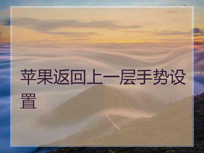 苹果返回上一层手势设置