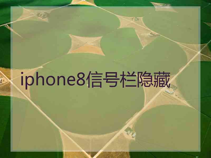 iphone8信号栏隐藏