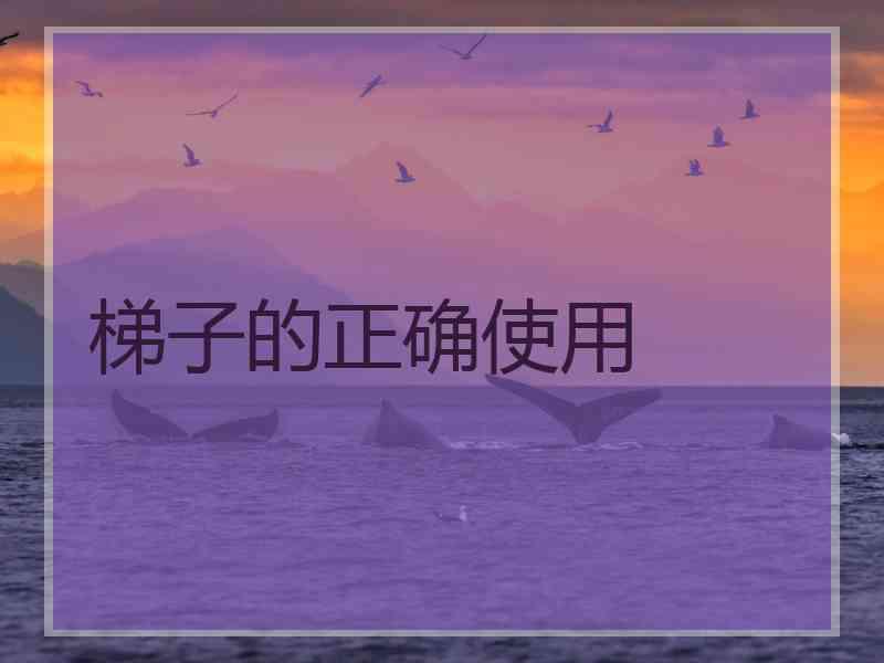 梯子的正确使用
