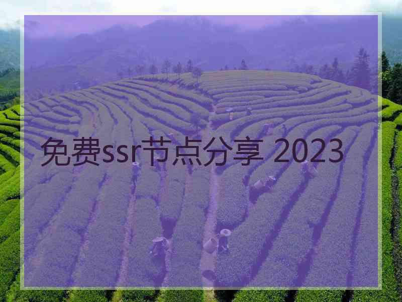 免费ssr节点分享 2023