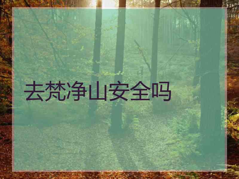 去梵净山安全吗