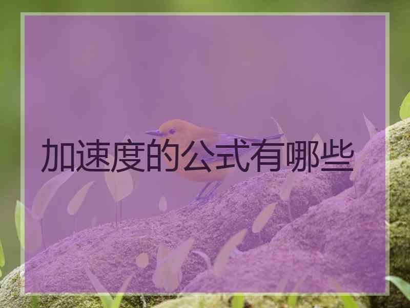 加速度的公式有哪些