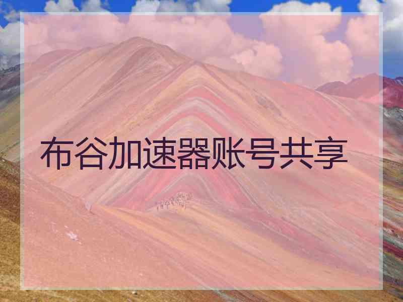 布谷加速器账号共享
