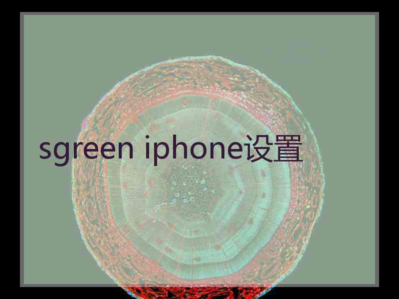 sgreen iphone设置