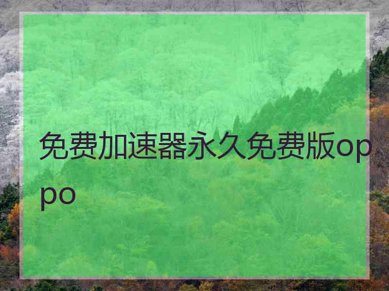 免费加速器永久免费版oppo