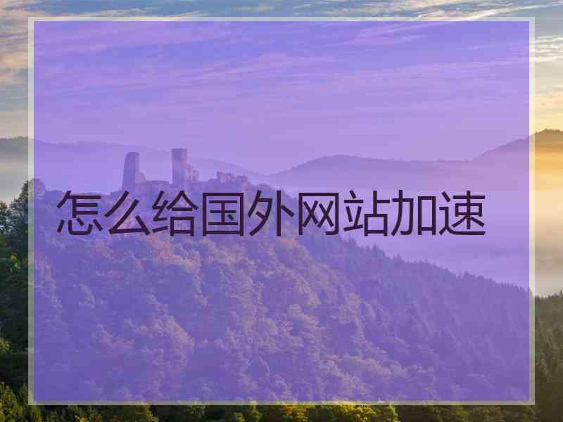 怎么给国外网站加速