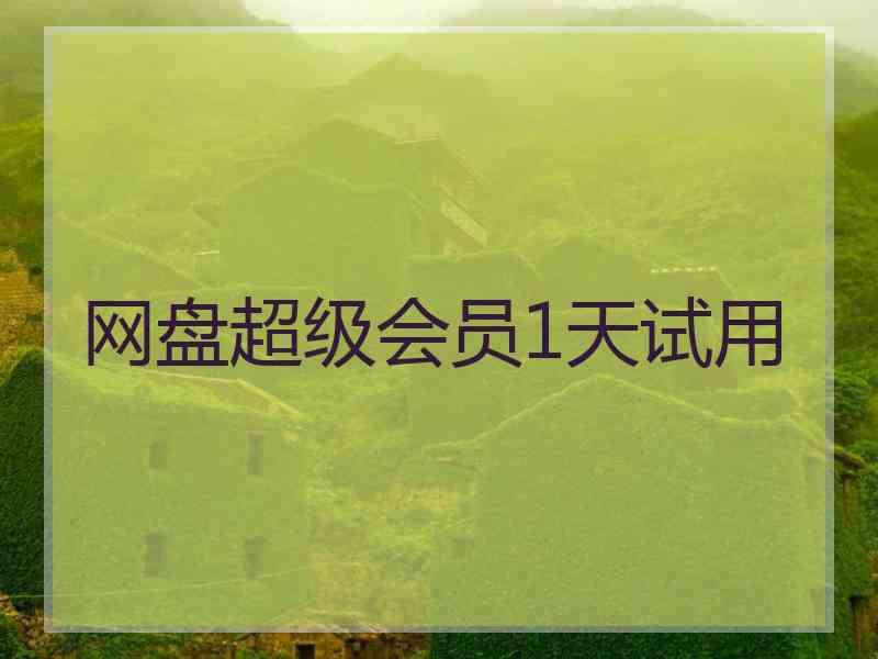 网盘超级会员1天试用