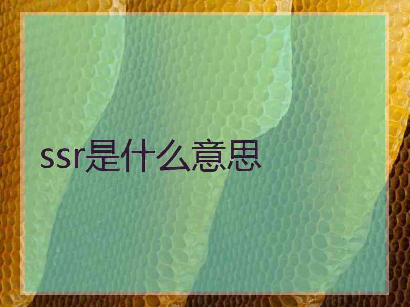 ssr是什么意思