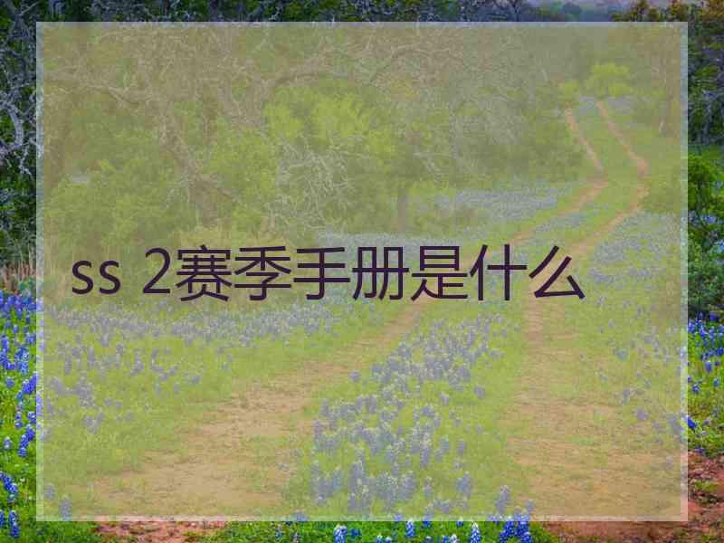 ss 2赛季手册是什么