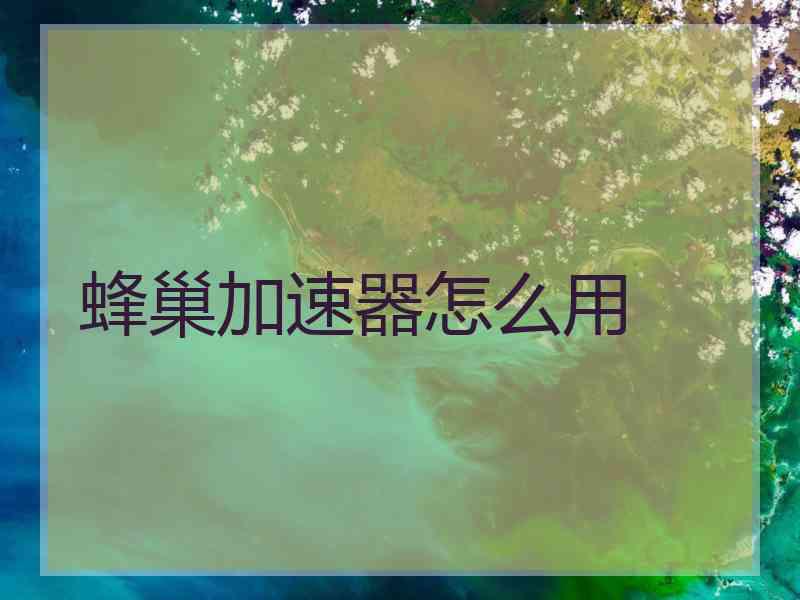 蜂巢加速器怎么用