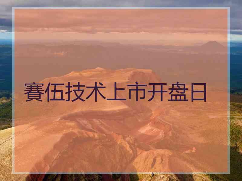 賽伍技术上市开盘日