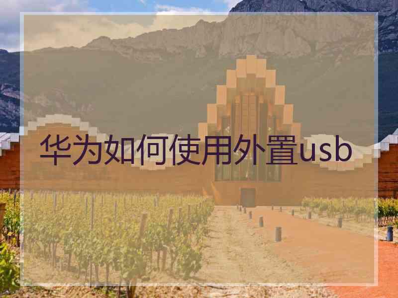 华为如何使用外置usb