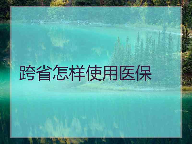 跨省怎样使用医保