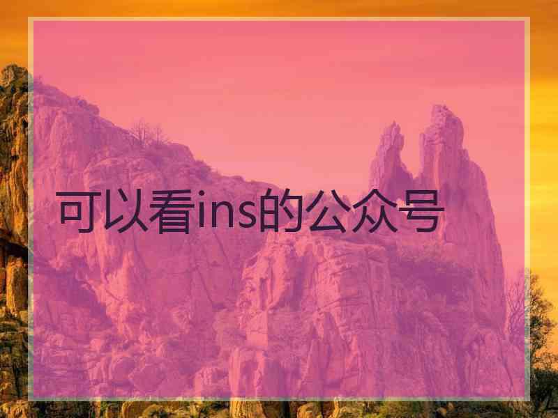 可以看ins的公众号