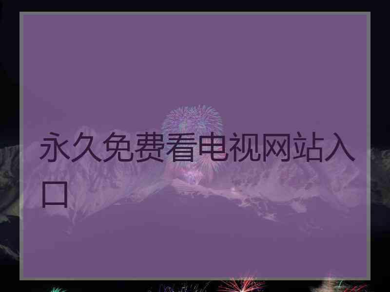 永久免费看电视网站入口