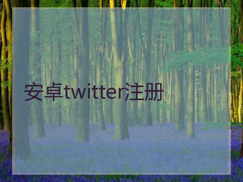 安卓twitter注册