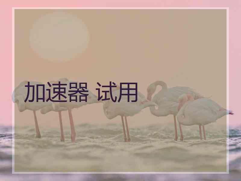 加速器 试用