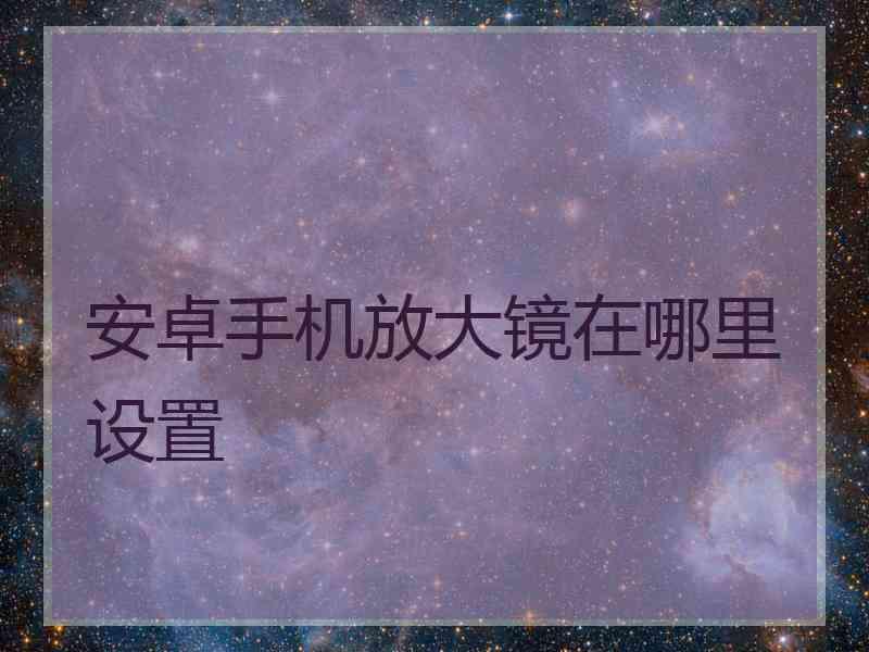 安卓手机放大镜在哪里设置