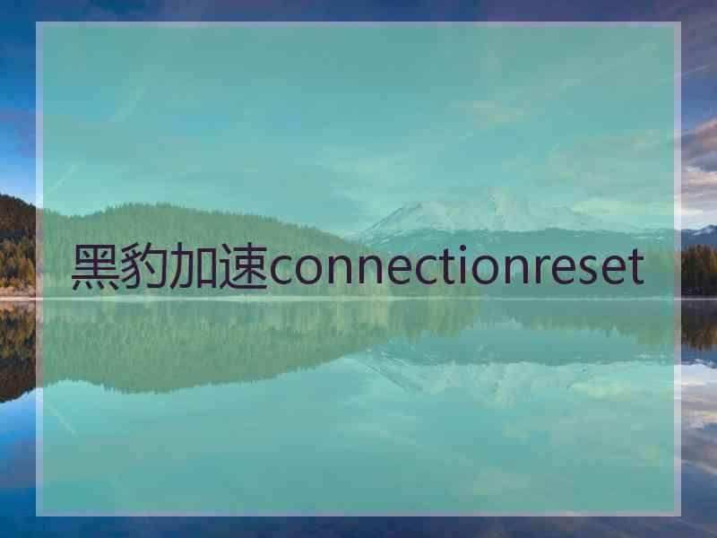 黑豹加速connectionreset