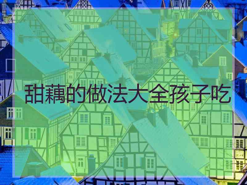 甜藕的做法大全孩子吃