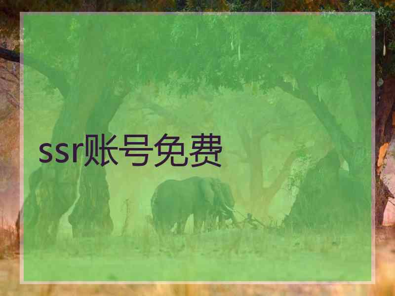 ssr账号免费
