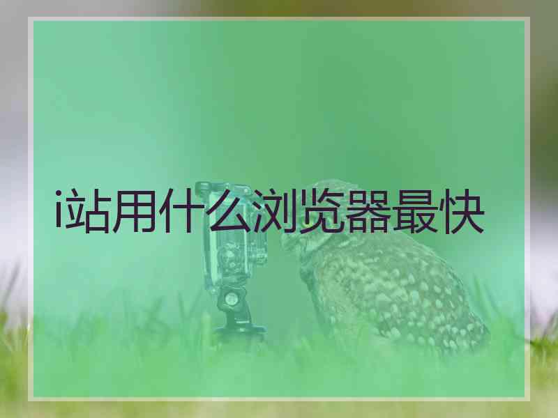 i站用什么浏览器最快