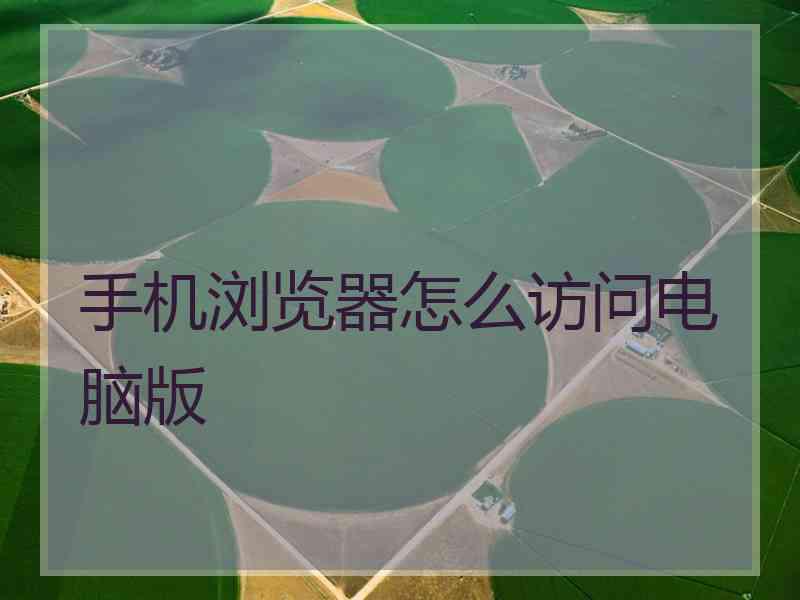 手机浏览器怎么访问电脑版