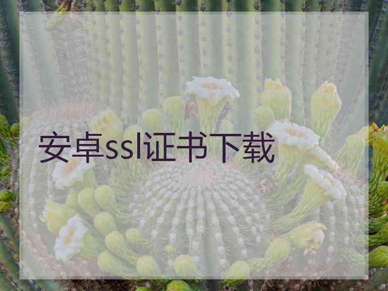 安卓ssl证书下载