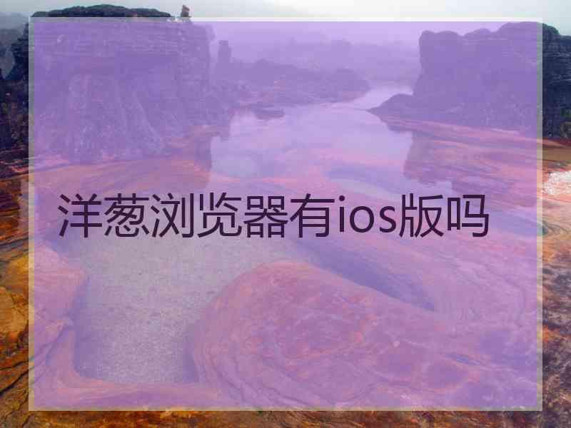 洋葱浏览器有ios版吗