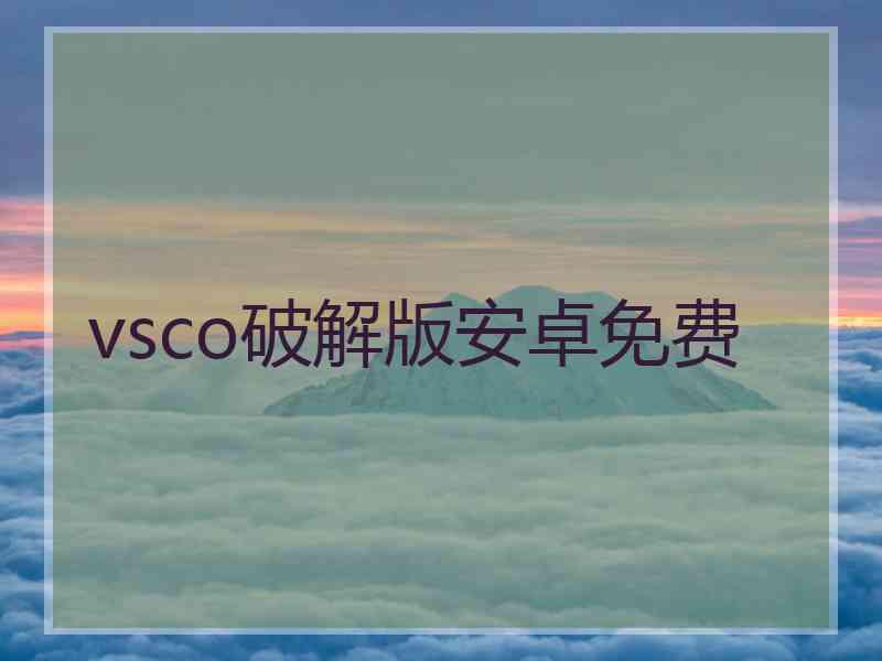 vsco破解版安卓免费