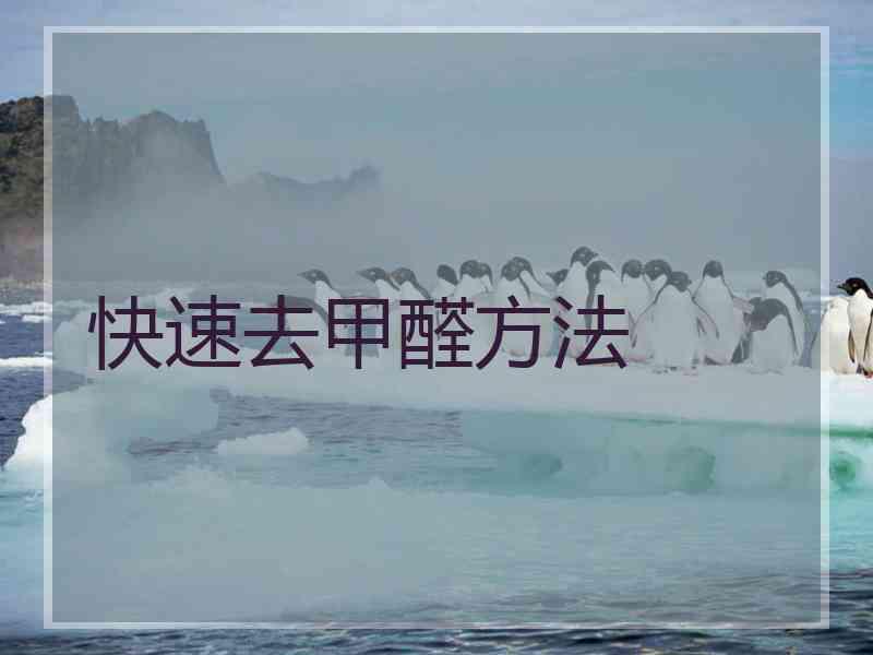 快速去甲醛方法