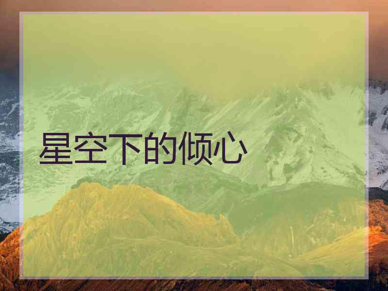 星空下的倾心