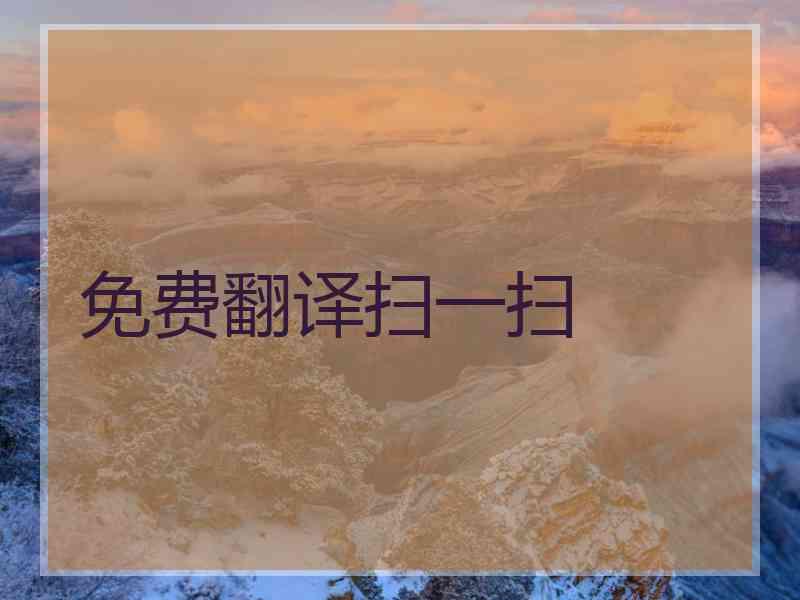 免费翻译扫一扫
