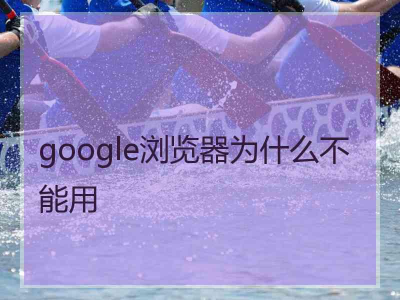 google浏览器为什么不能用