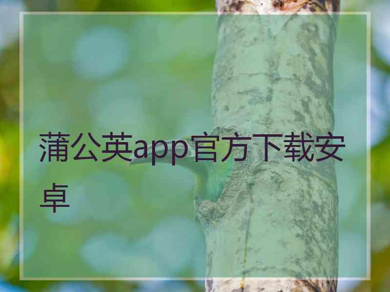 蒲公英app官方下载安卓
