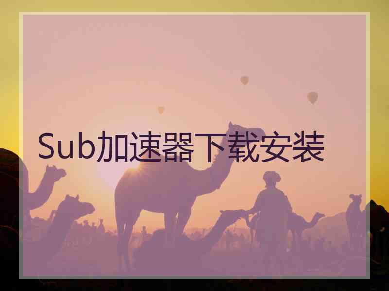 Sub加速器下载安装