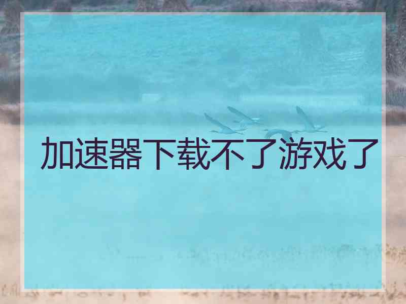 加速器下载不了游戏了