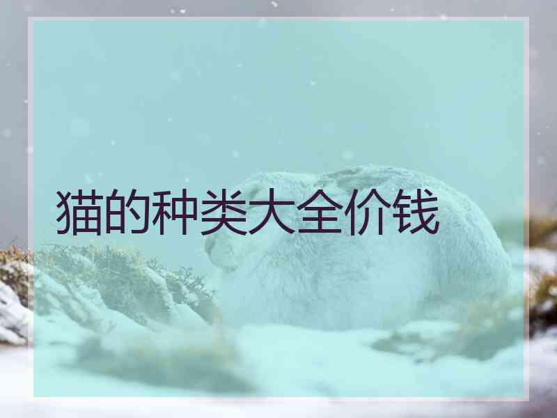 猫的种类大全价钱