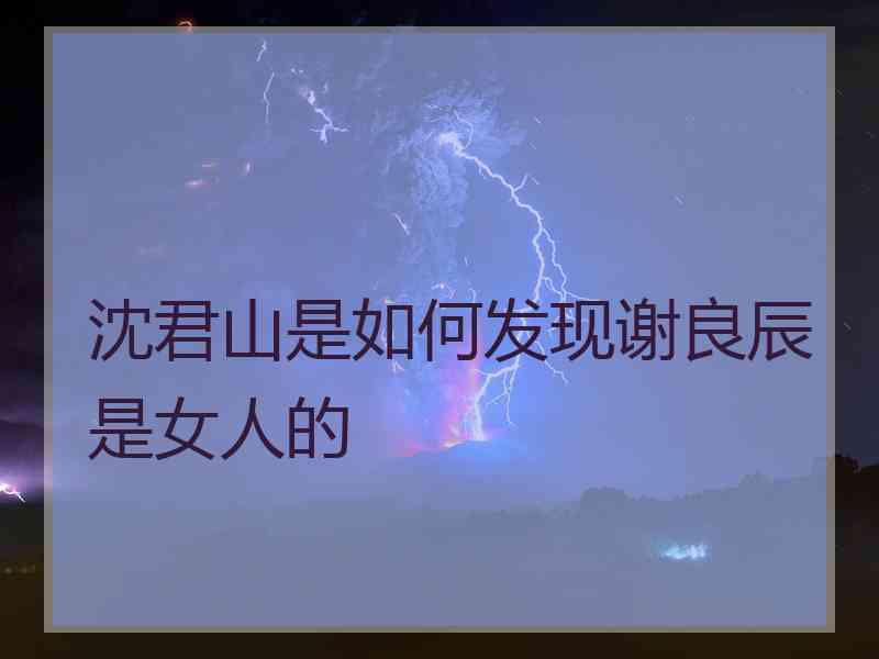 沈君山是如何发现谢良辰是女人的