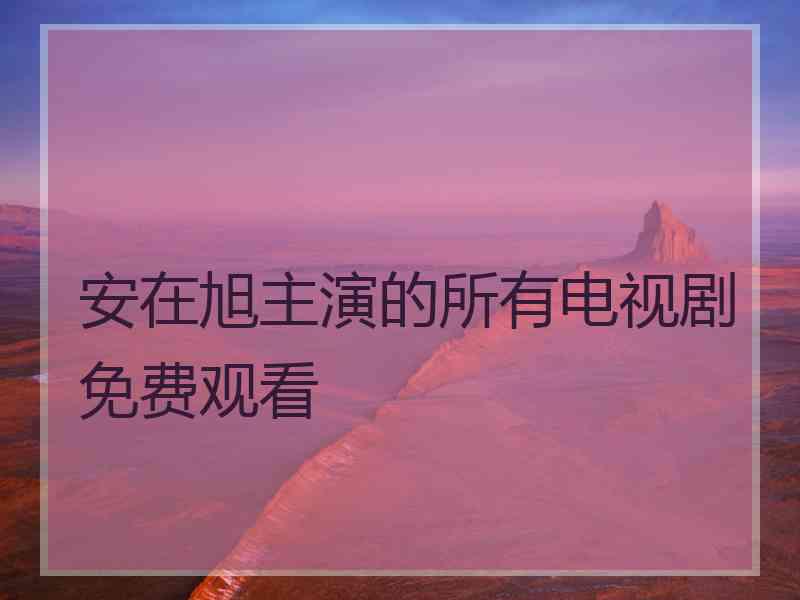 安在旭主演的所有电视剧免费观看
