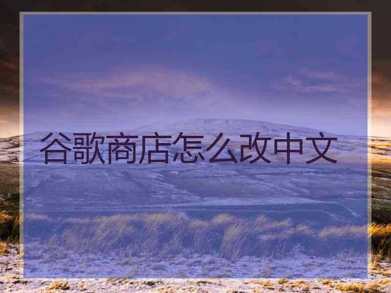 谷歌商店怎么改中文
