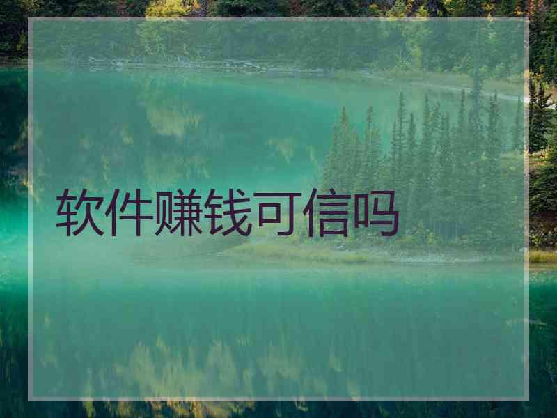 软件赚钱可信吗